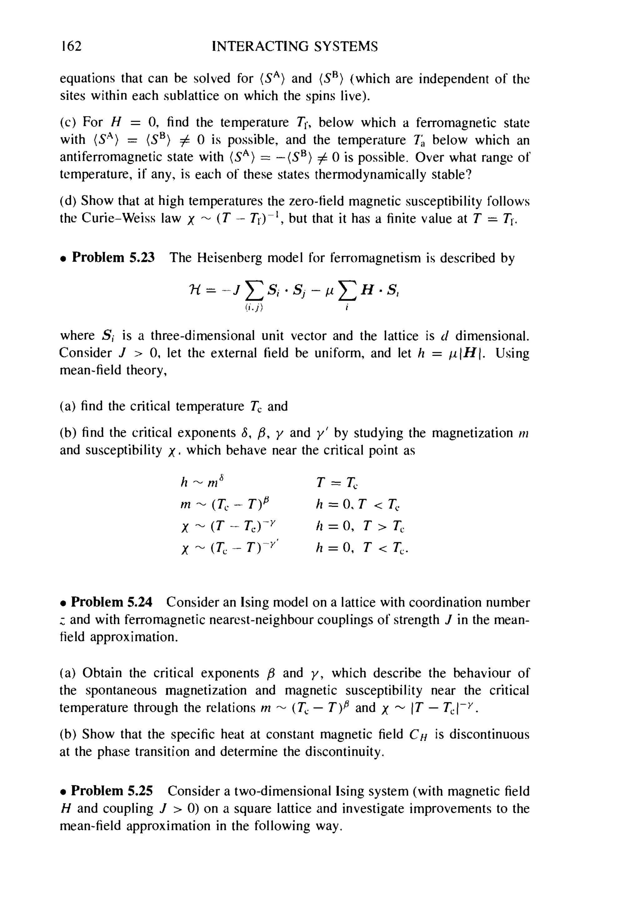 Problems on stat phys