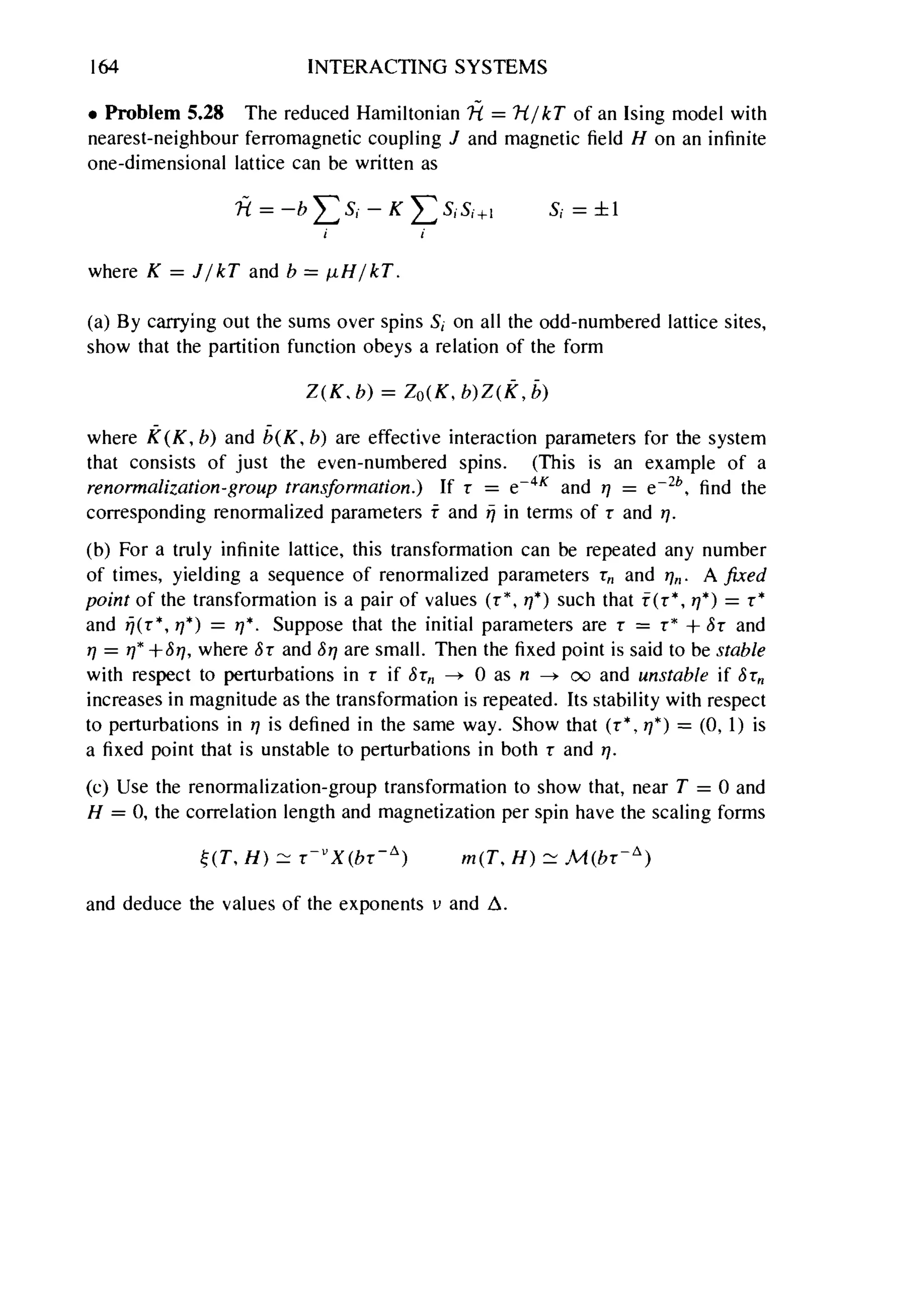 Problems on stat phys
