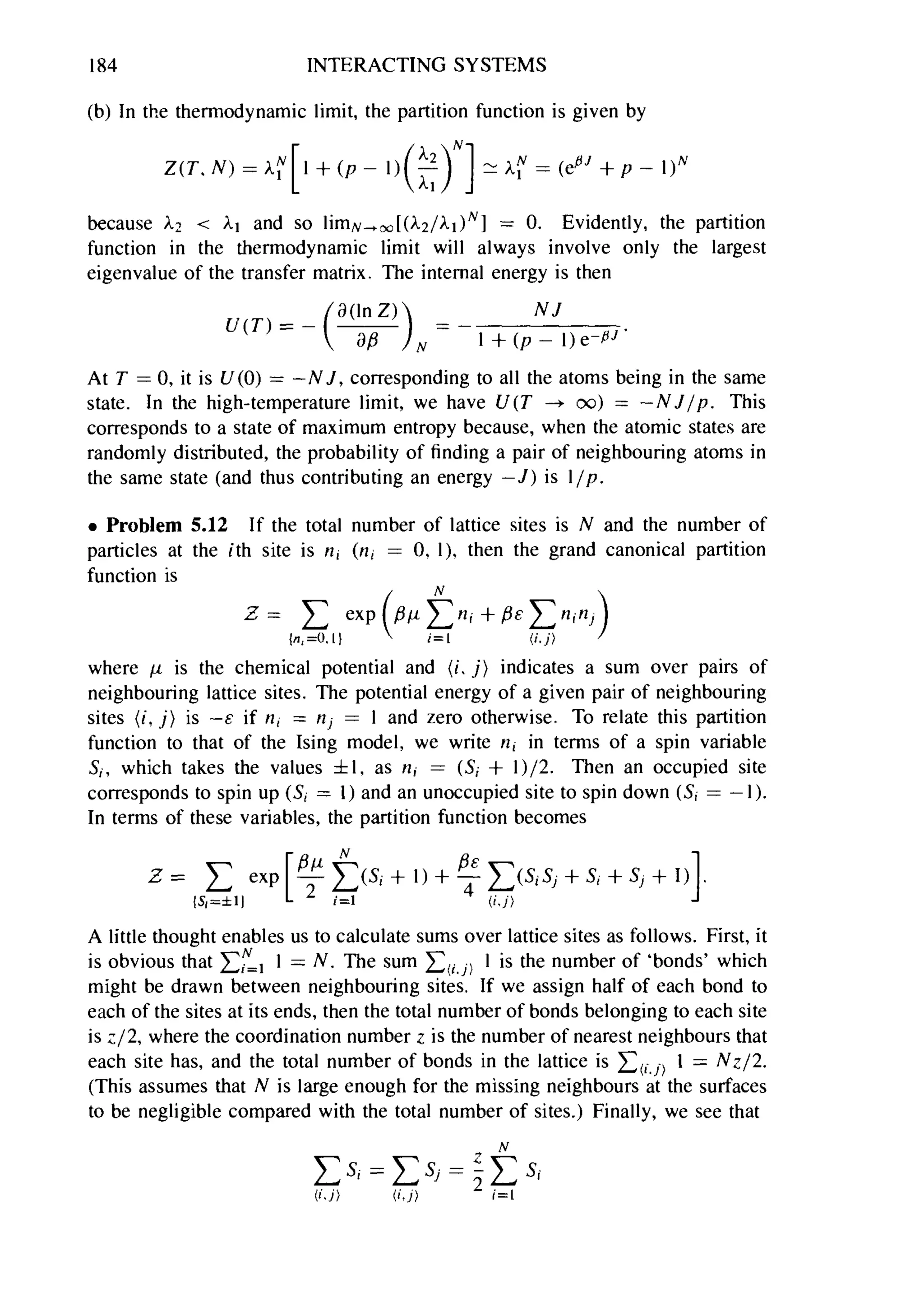 Problems on stat phys