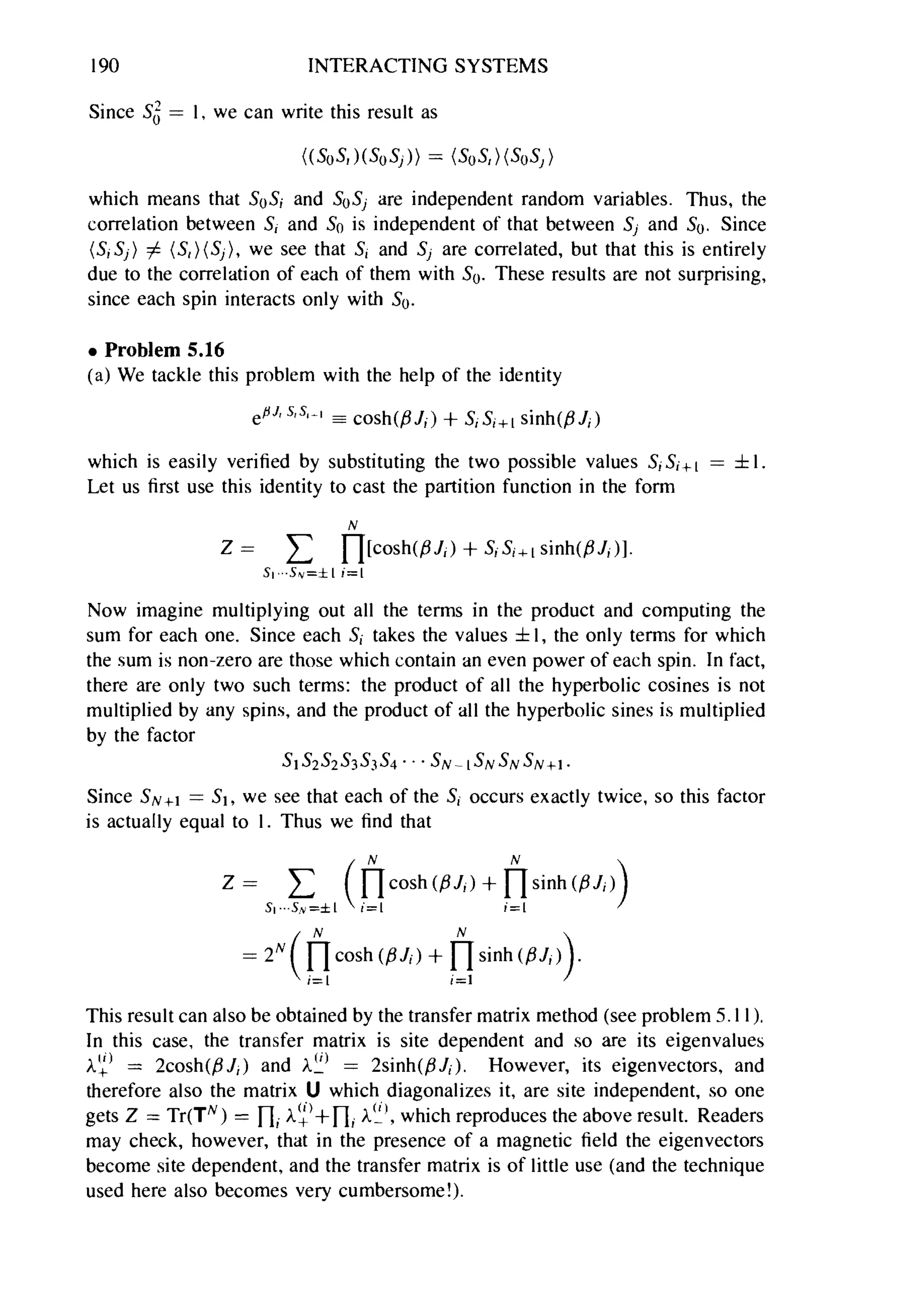 Problems on stat phys