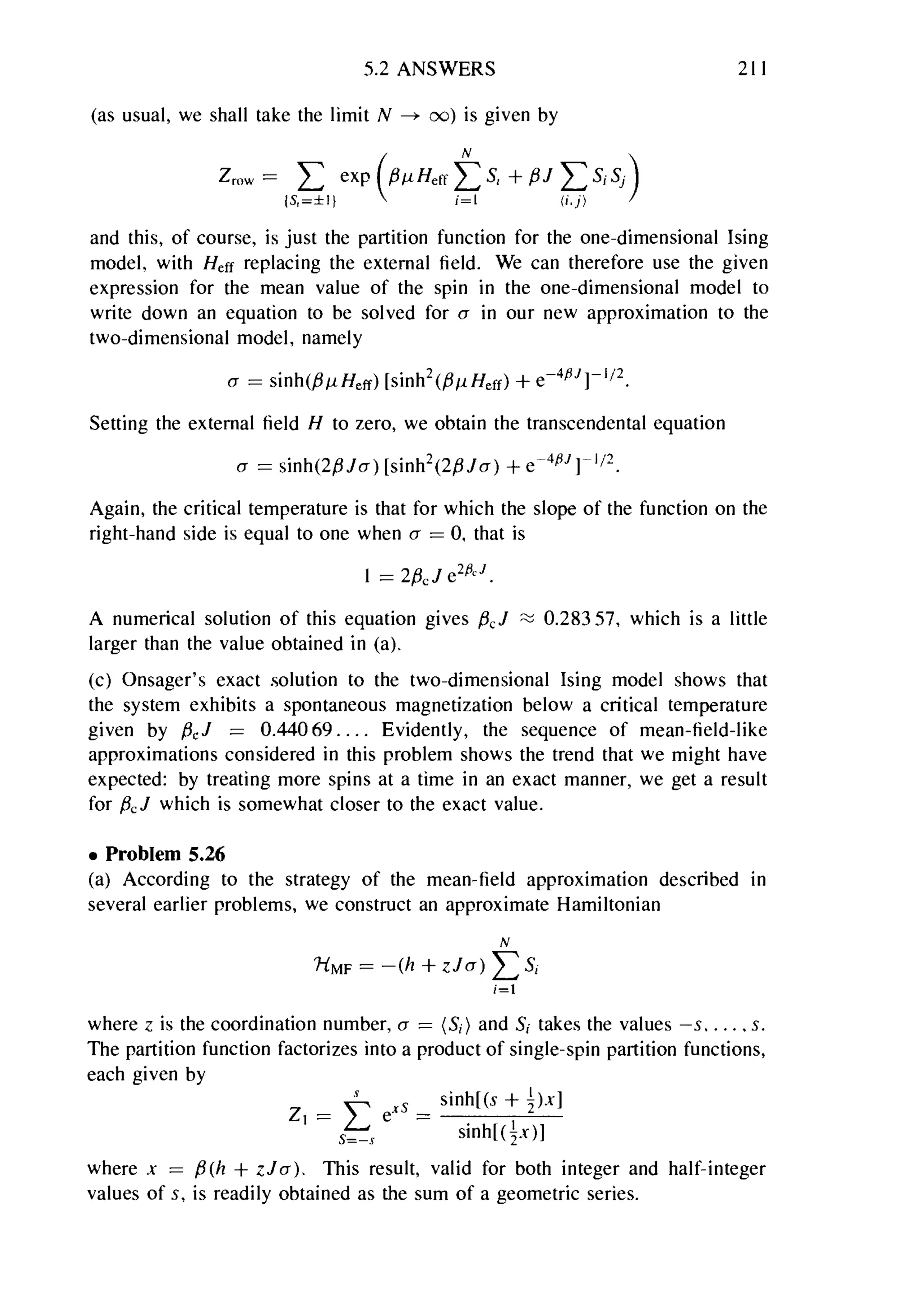 Problems on stat phys