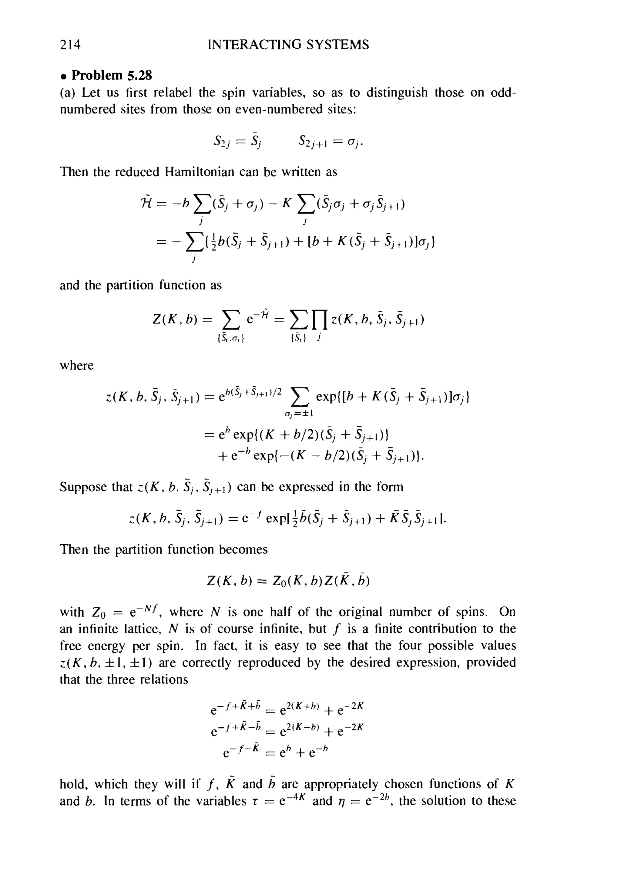 Problems on stat phys