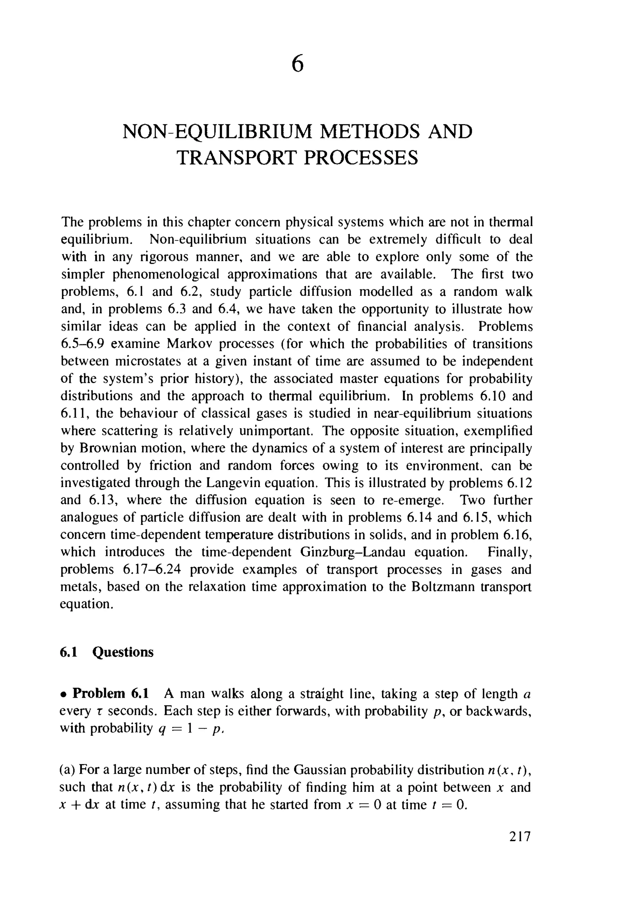 Problems on stat phys