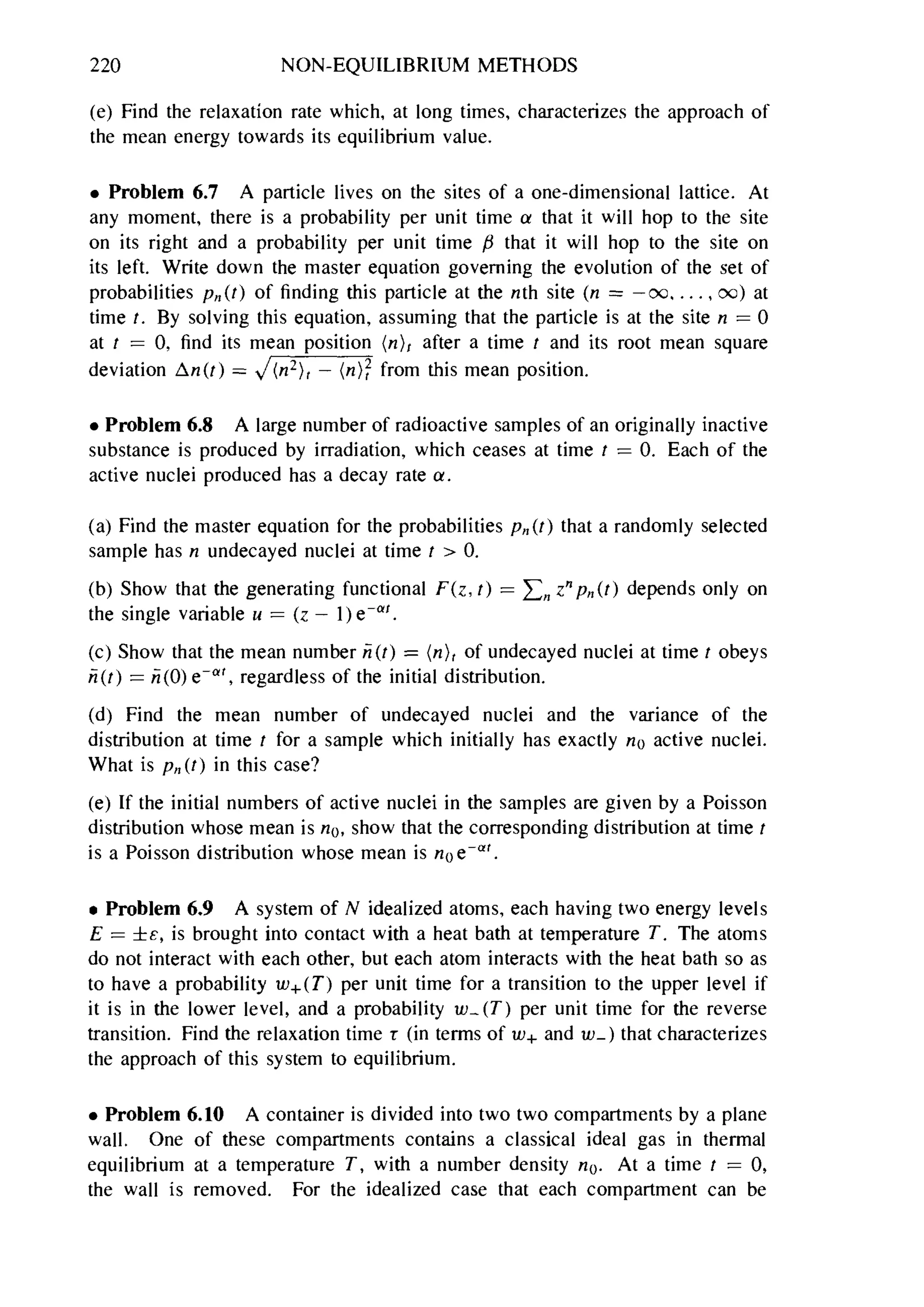 Problems on stat phys