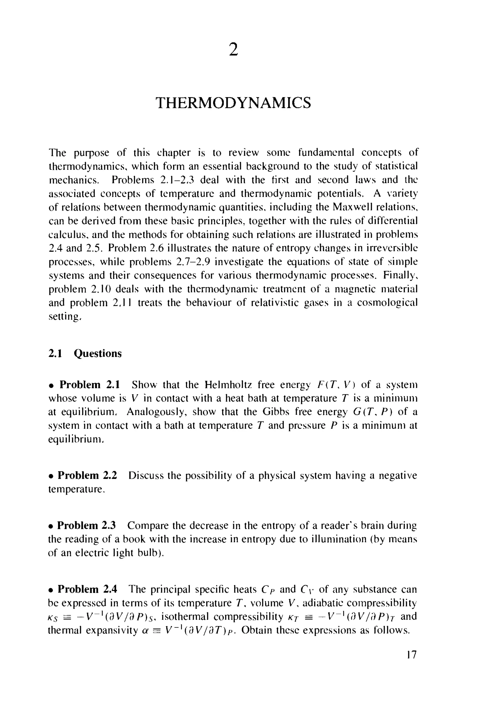 Problems on stat phys