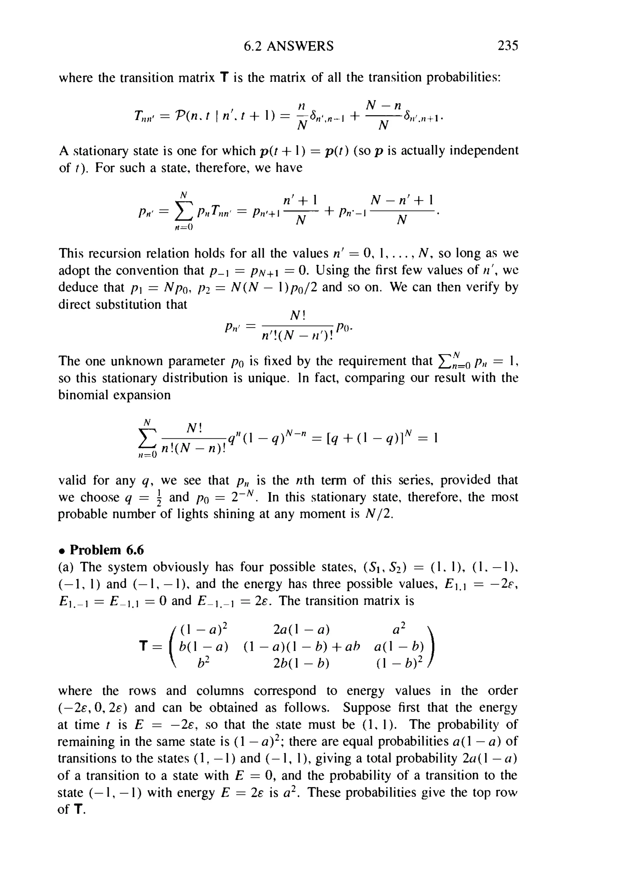 Problems on stat phys
