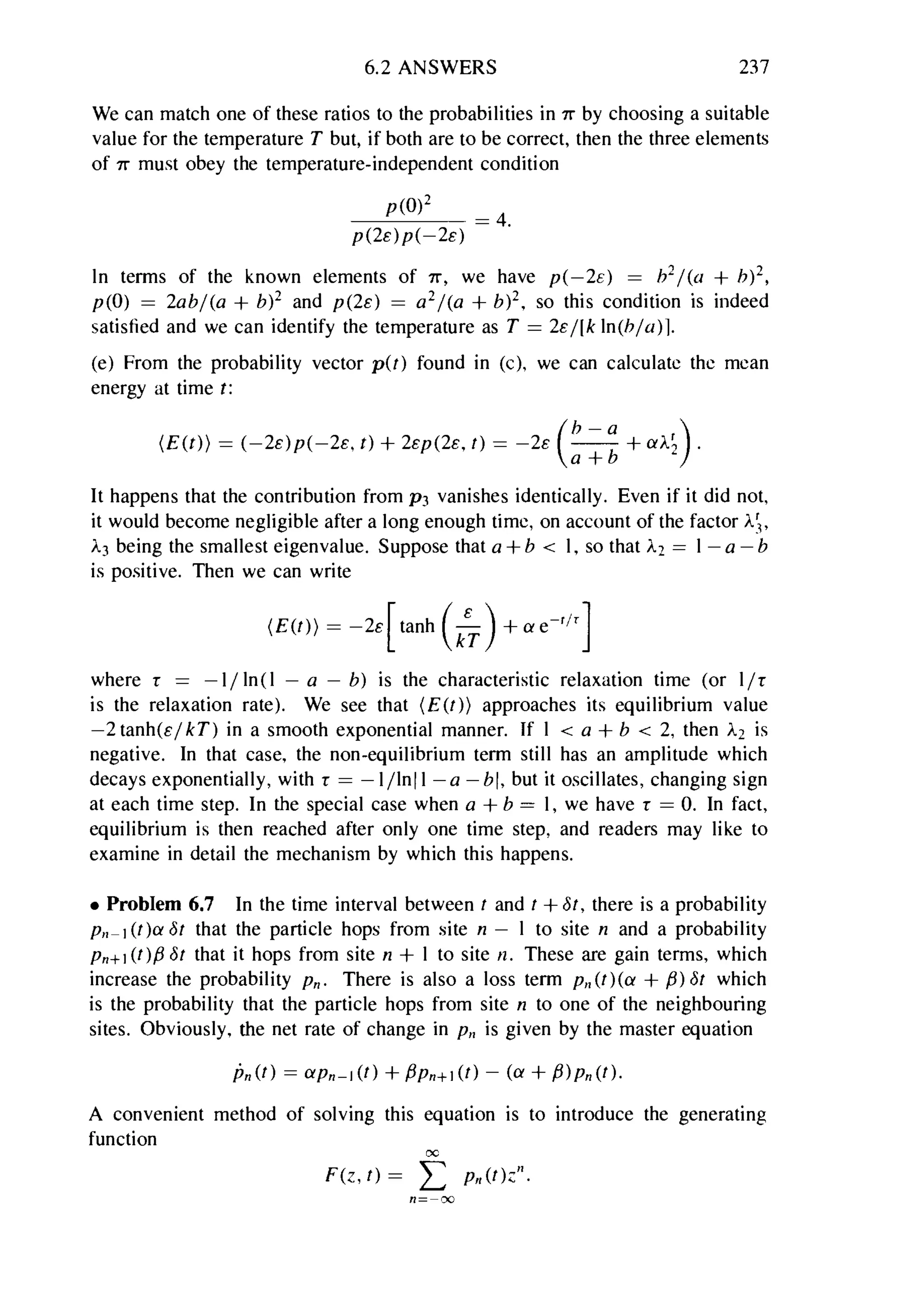 Problems on stat phys