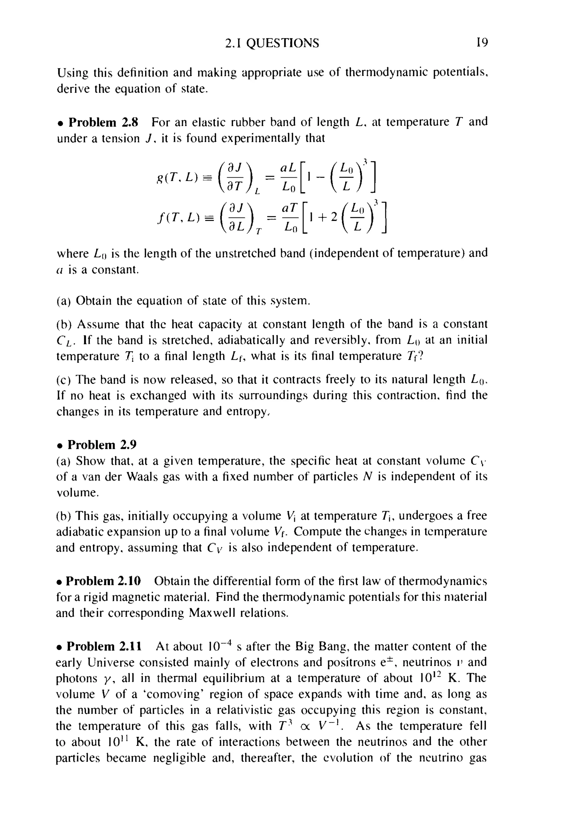 Problems on stat phys