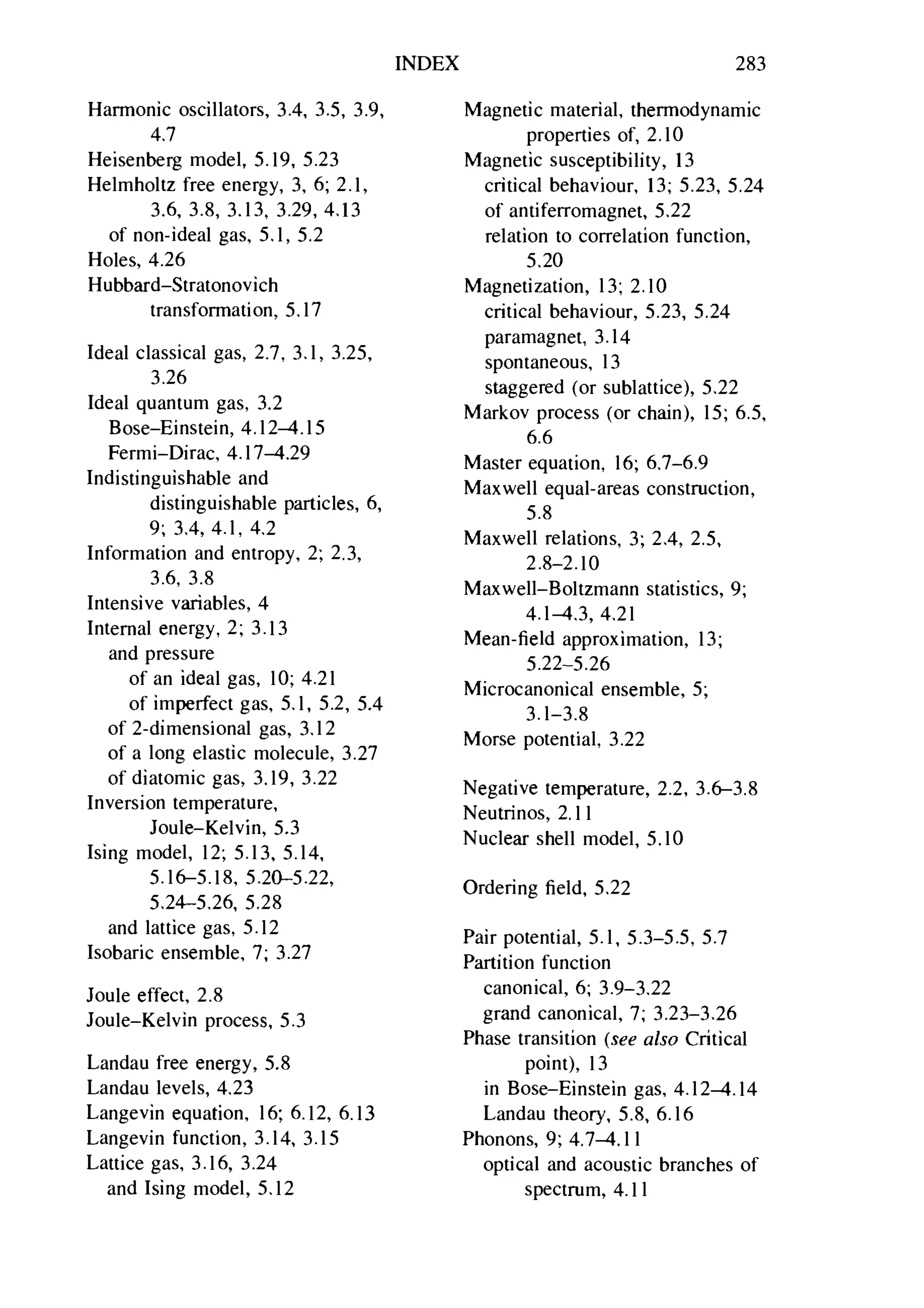 Problems on stat phys