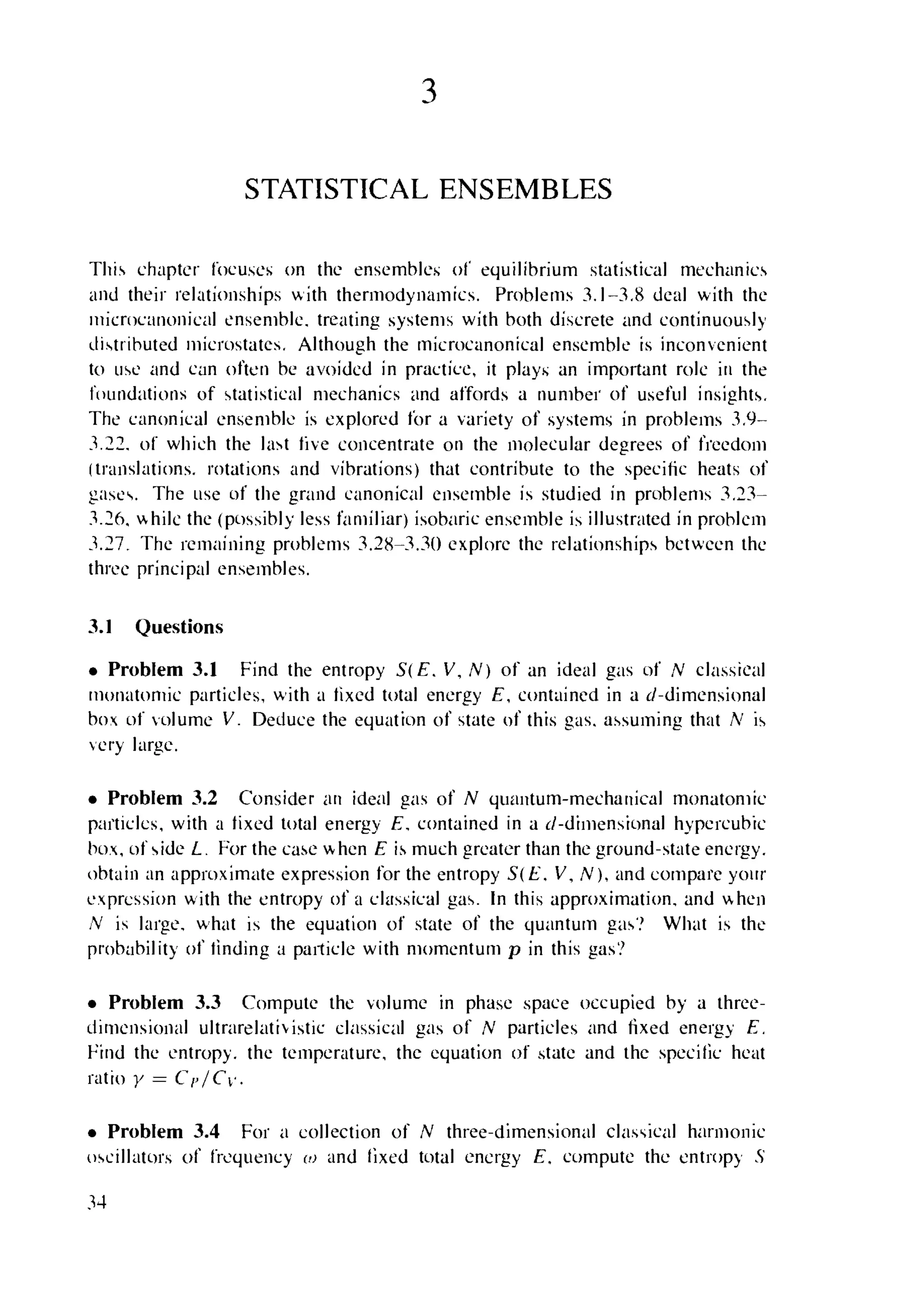 Problems on stat phys