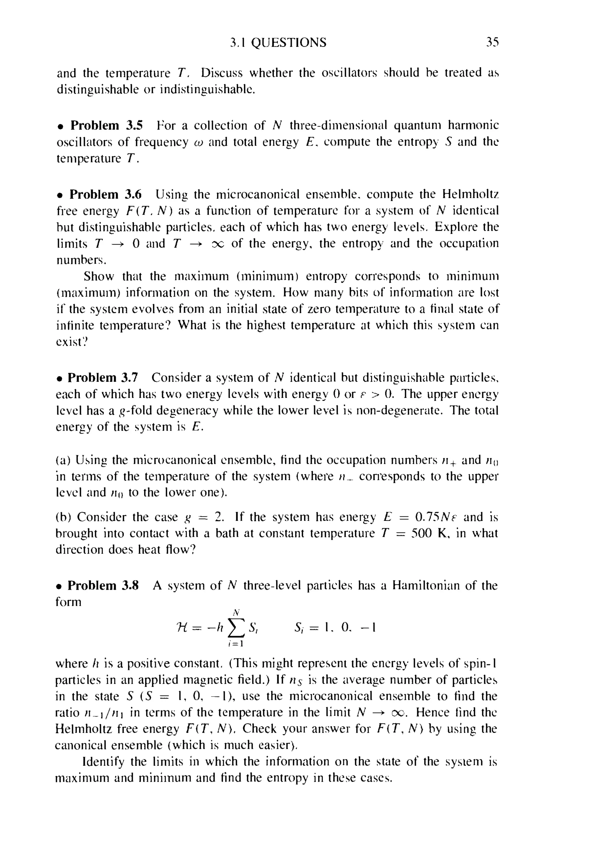 Problems on stat phys
