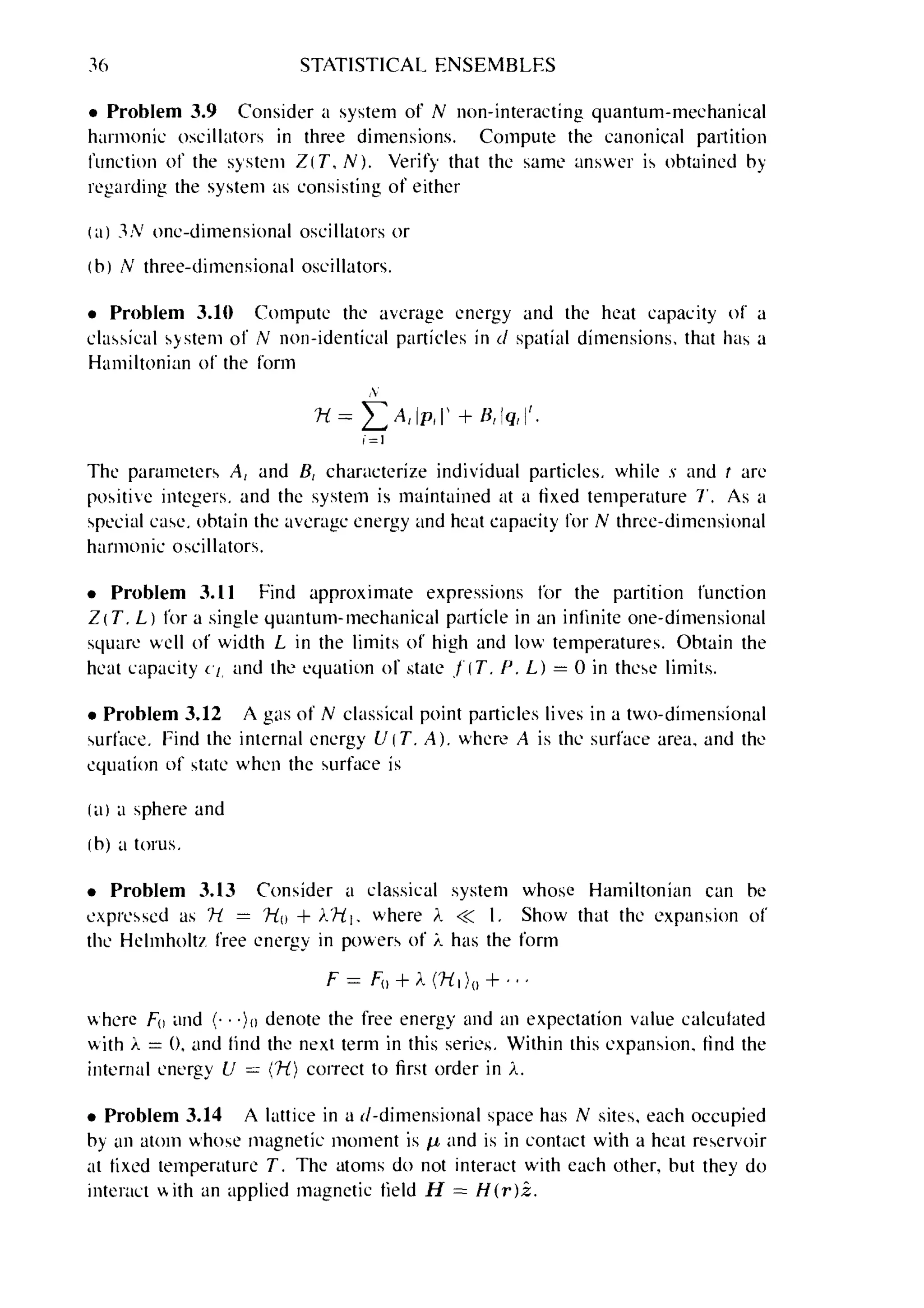 Problems on stat phys