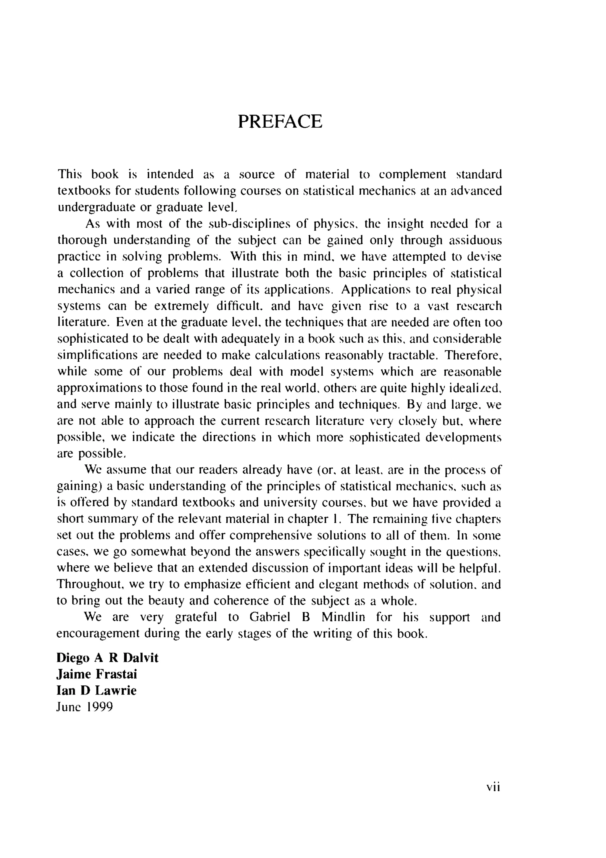 Problems on stat phys