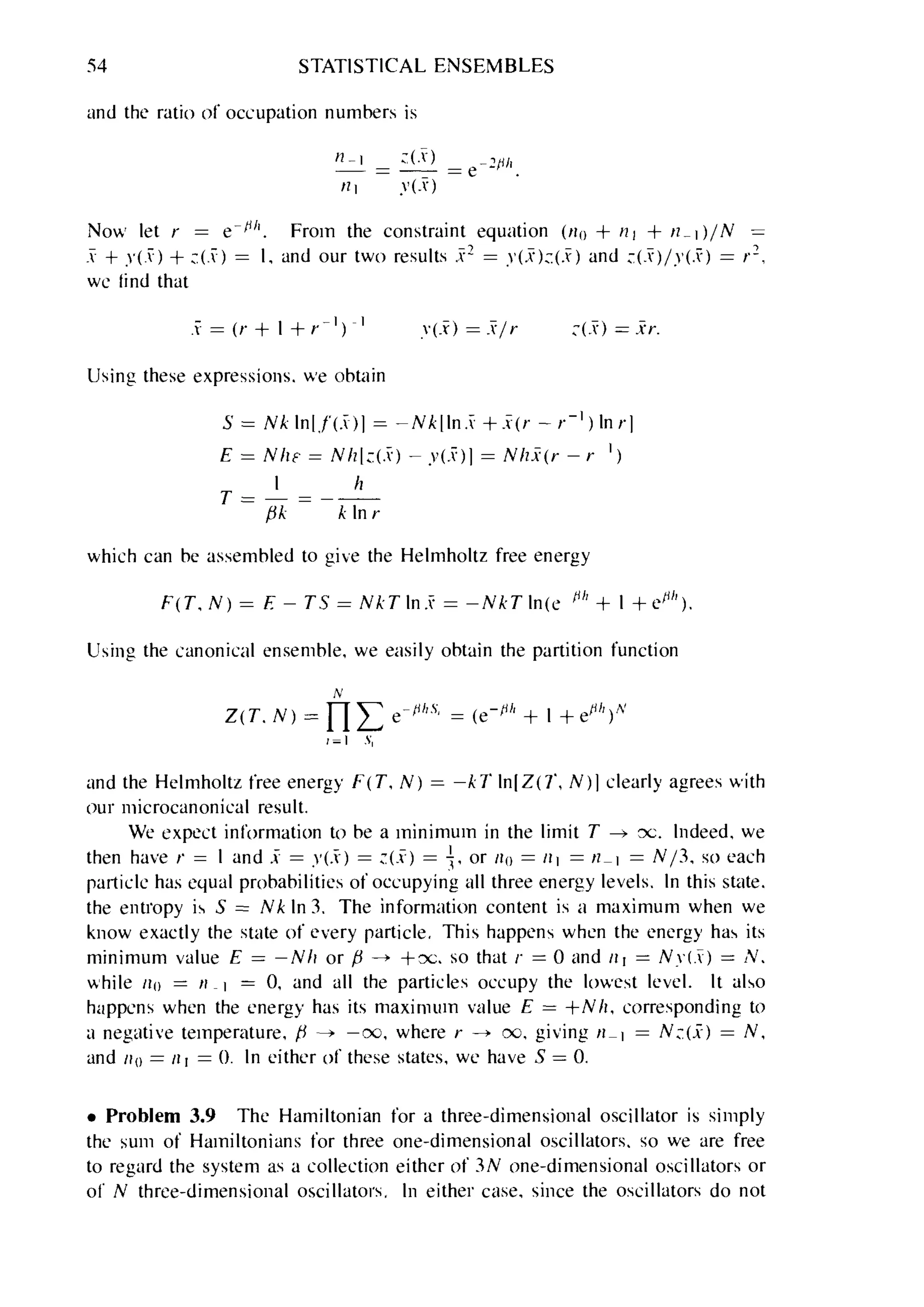 Problems on stat phys