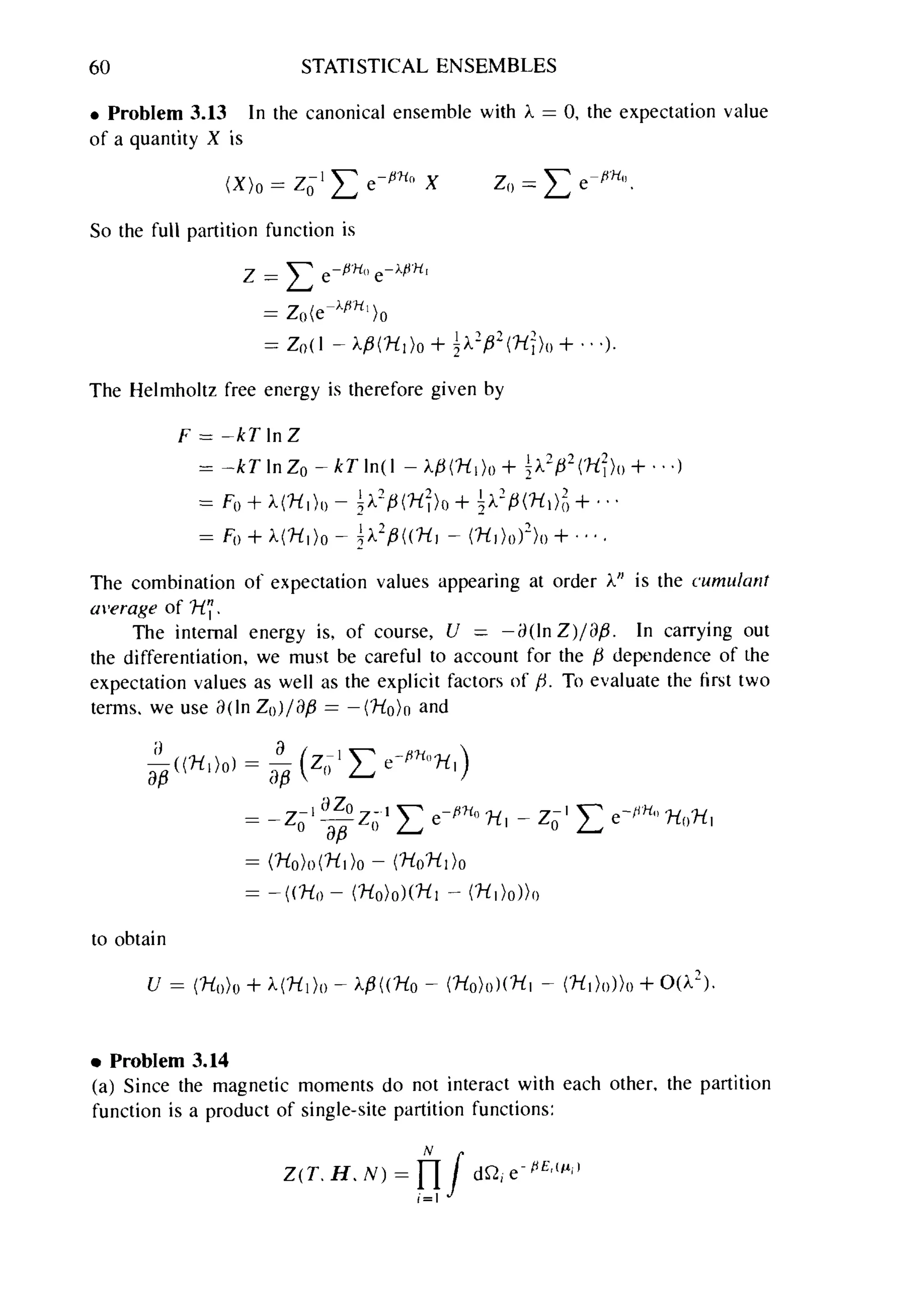 Problems on stat phys