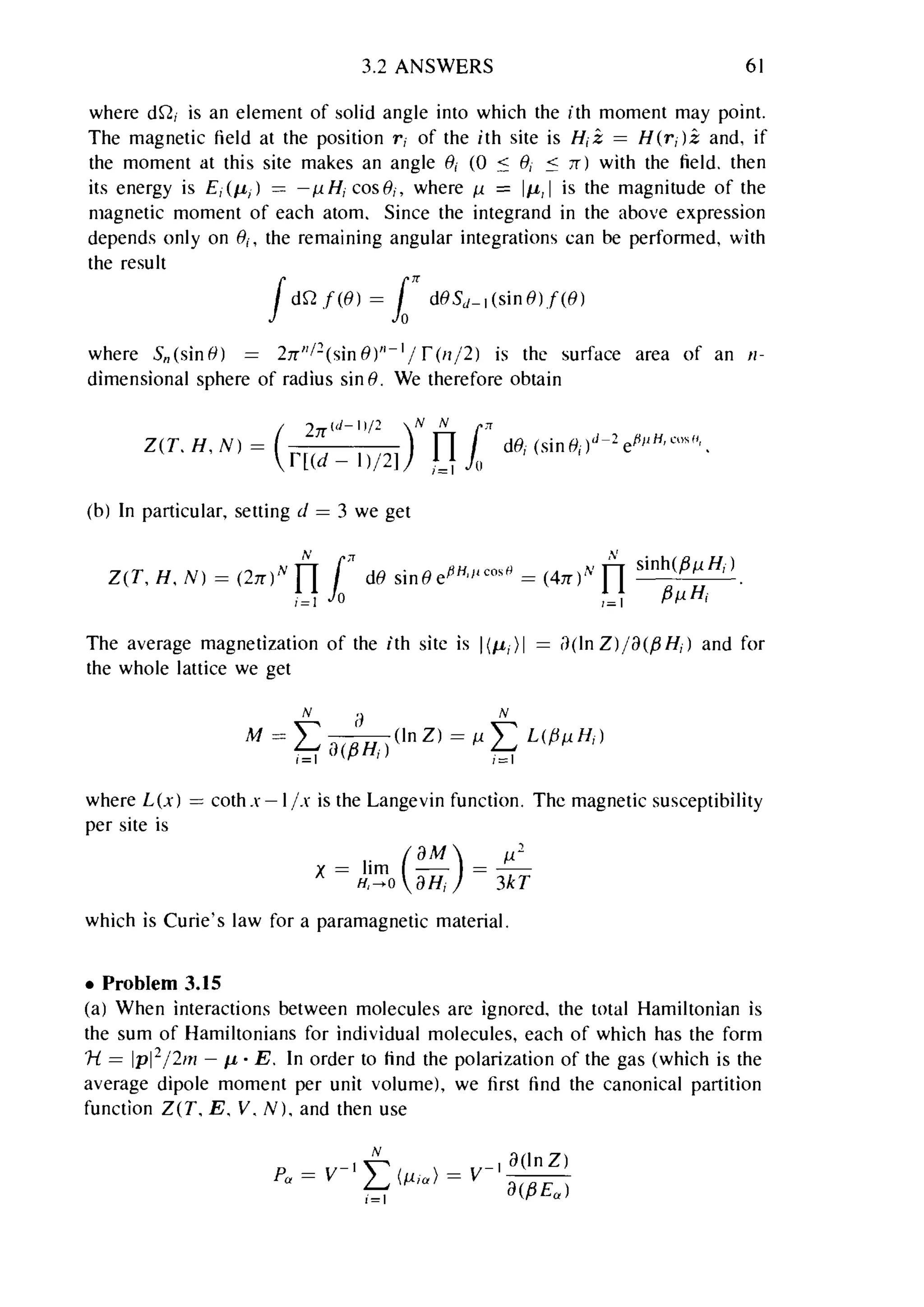 Problems on stat phys