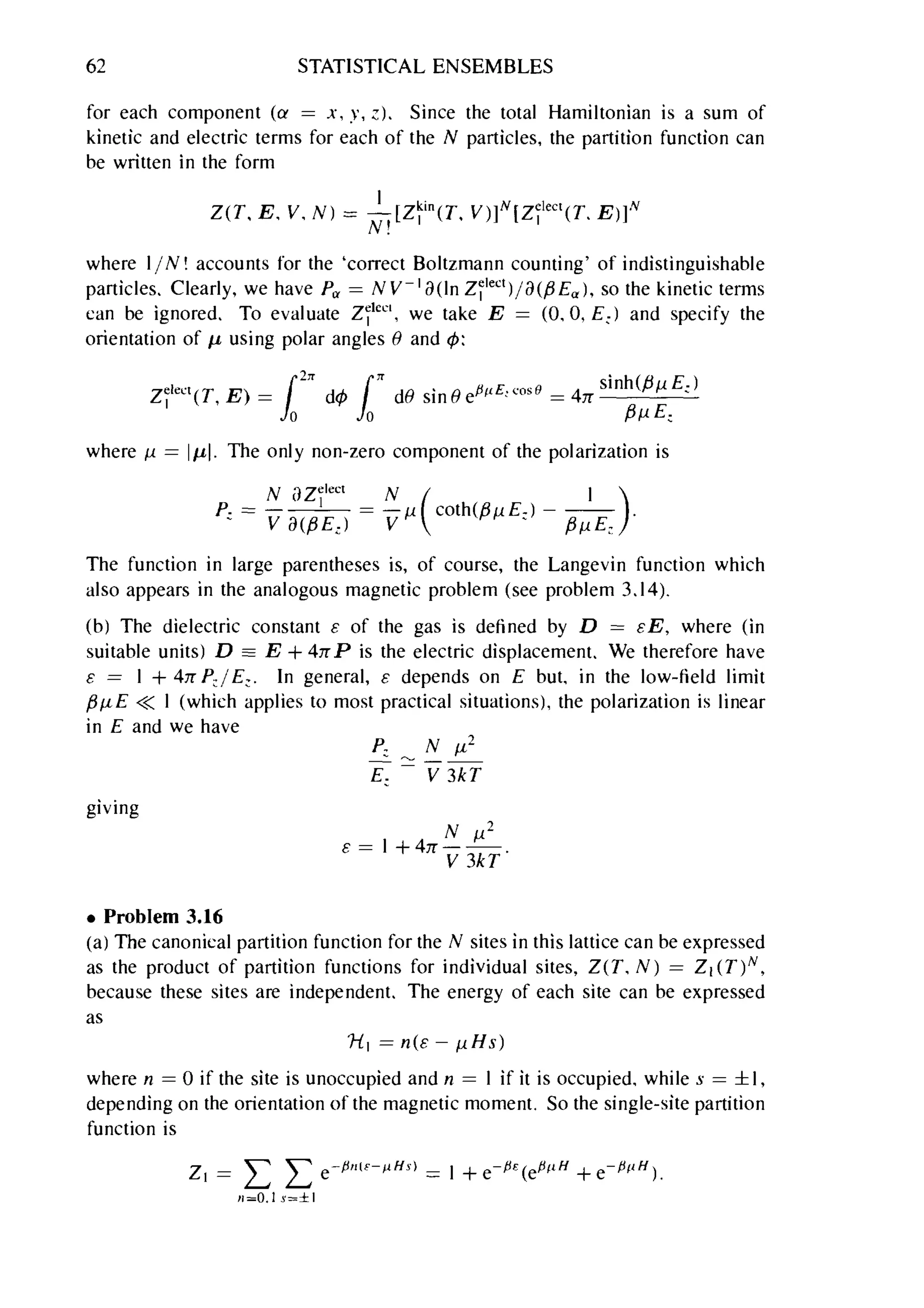 Problems on stat phys