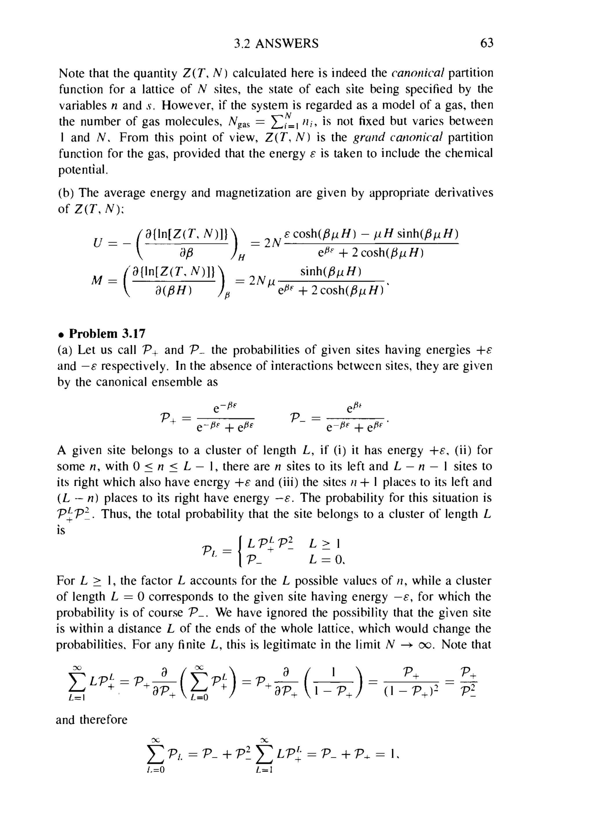 Problems on stat phys