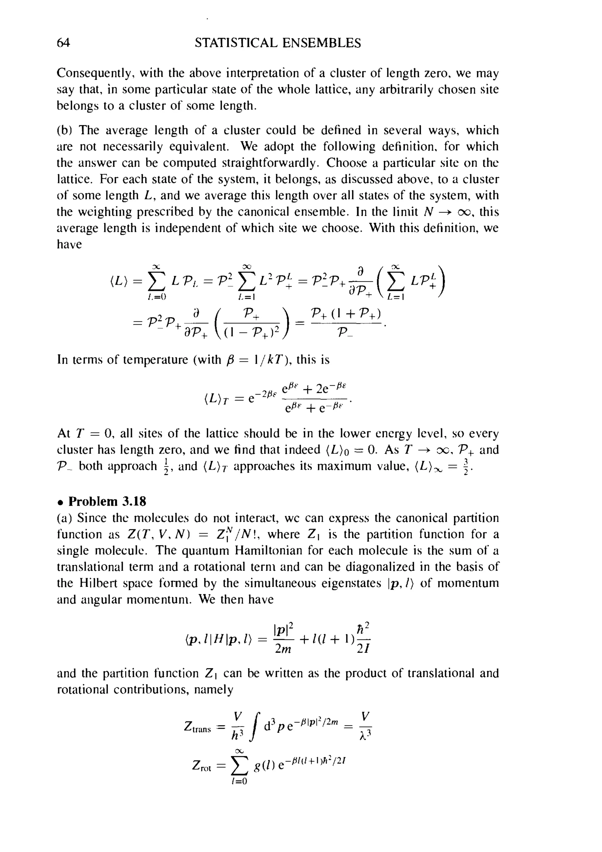 Problems on stat phys