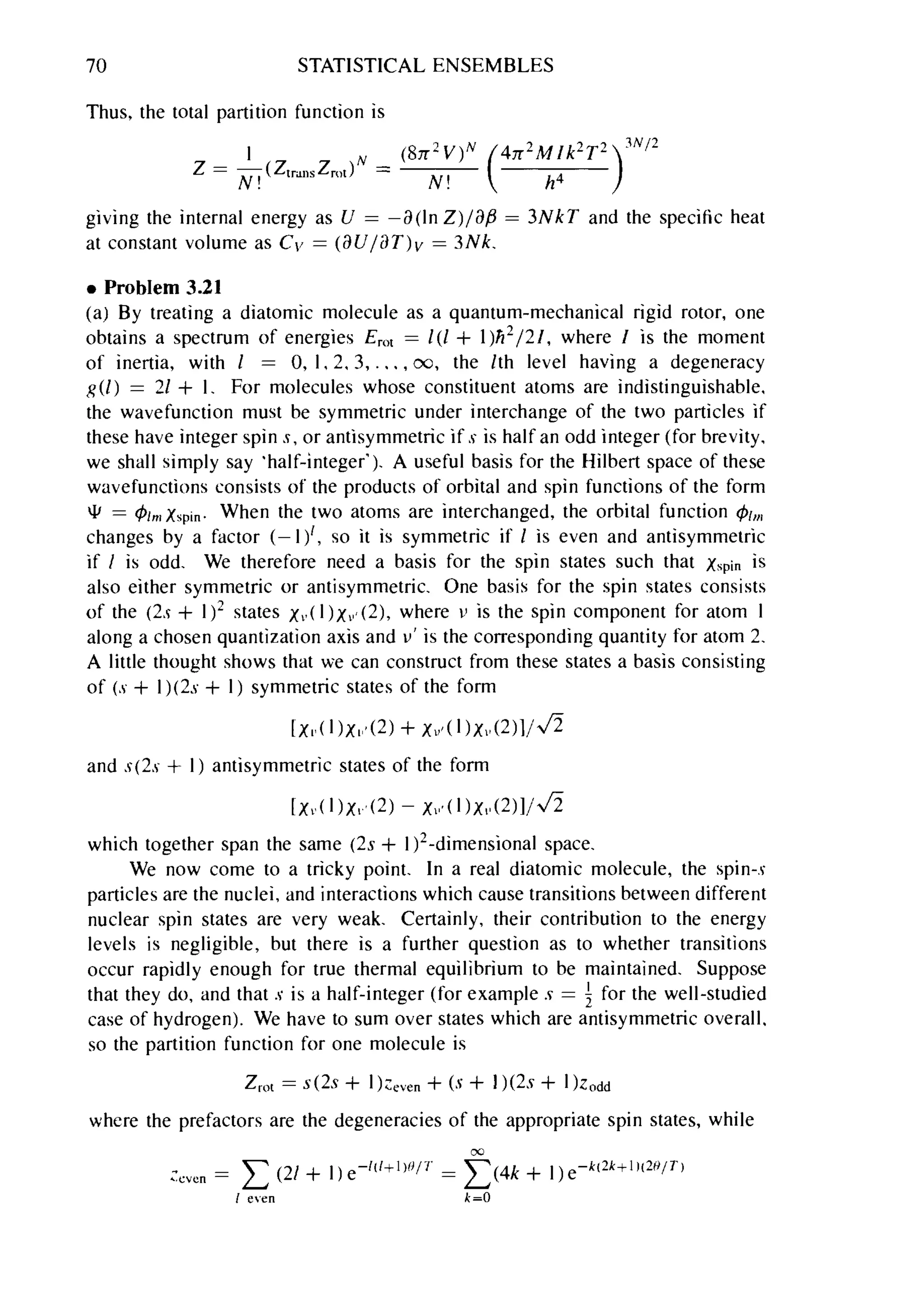 Problems on stat phys