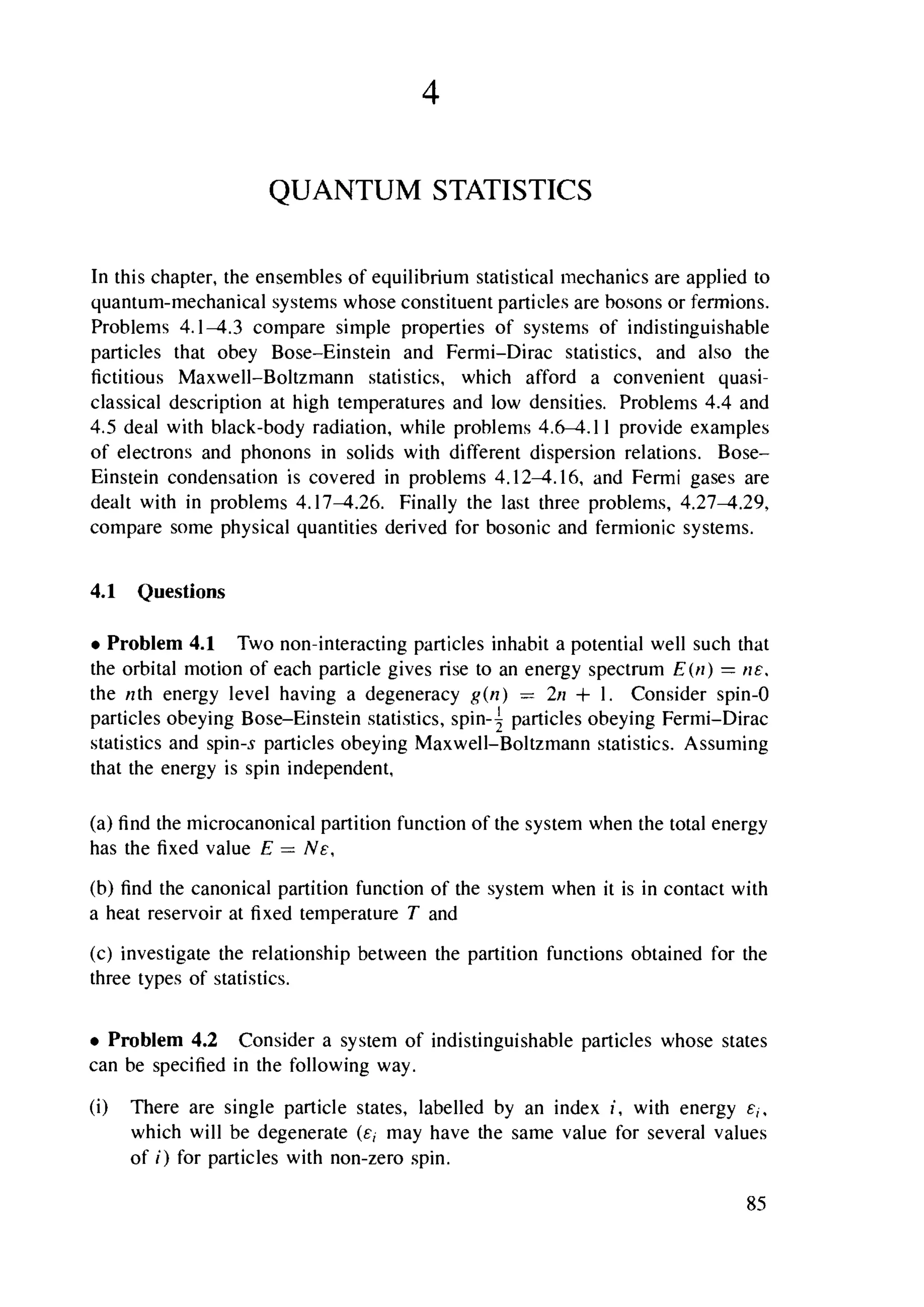 Problems on stat phys