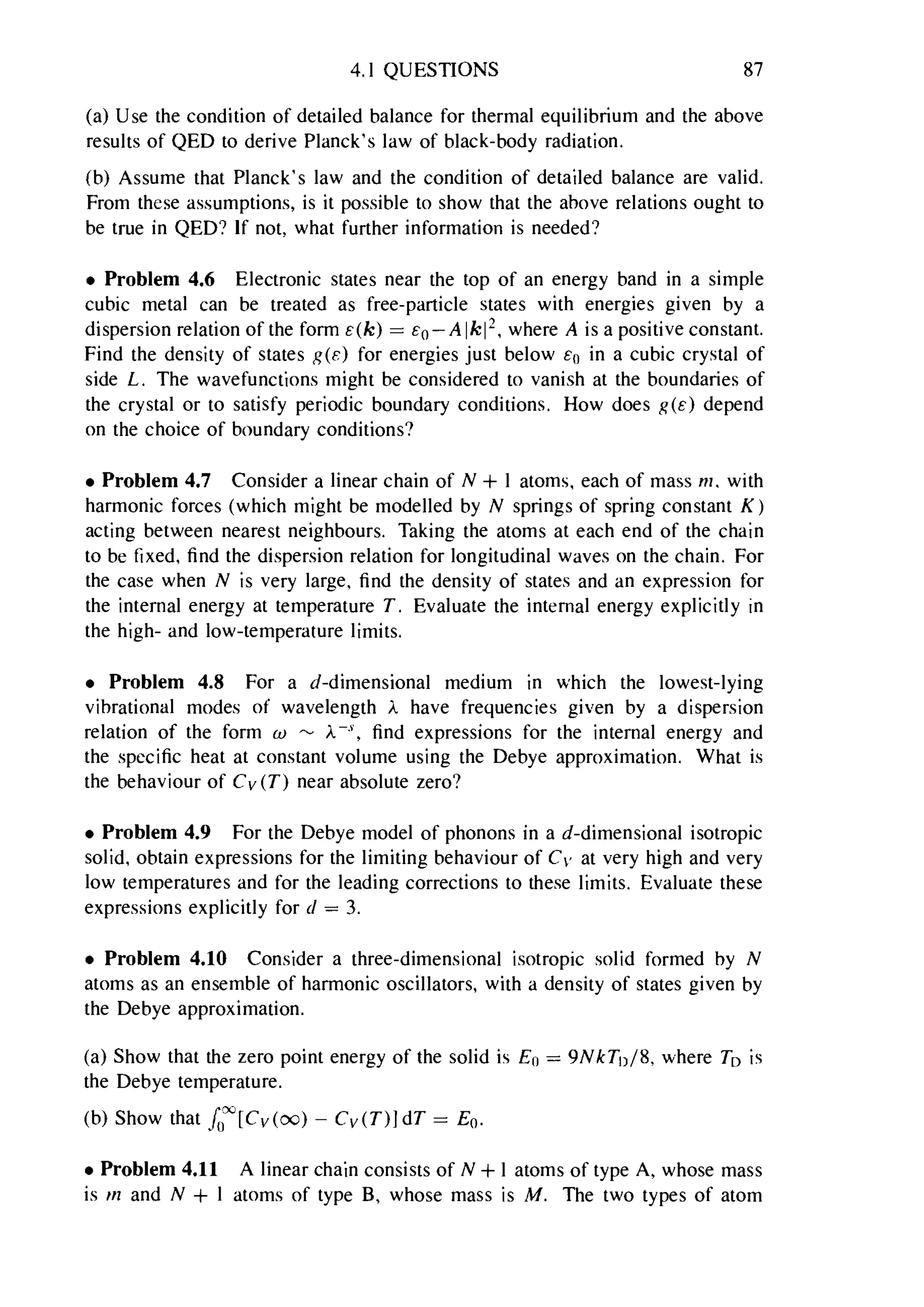 Problems on stat phys