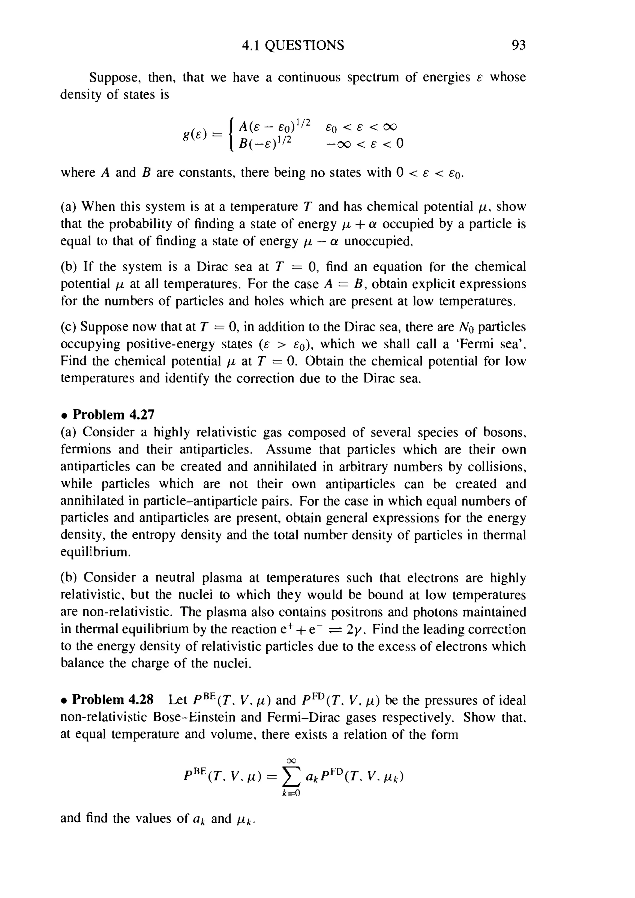 Problems on stat phys