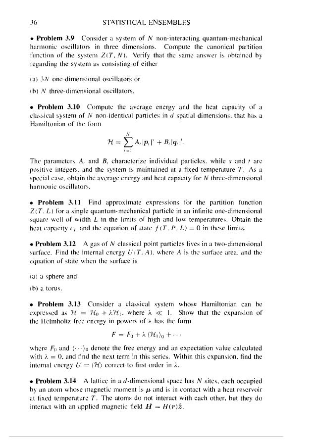 Problems On Stat Phys