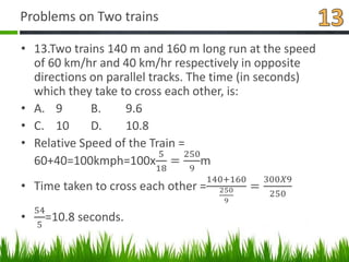 Aptitude Problems on Trains | PPTX