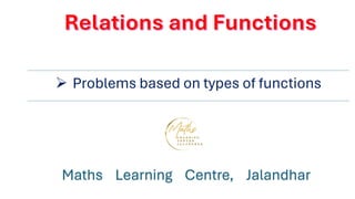 problems on types of functions (relations and functions)