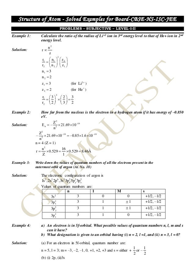 How to solve atomic structure problems