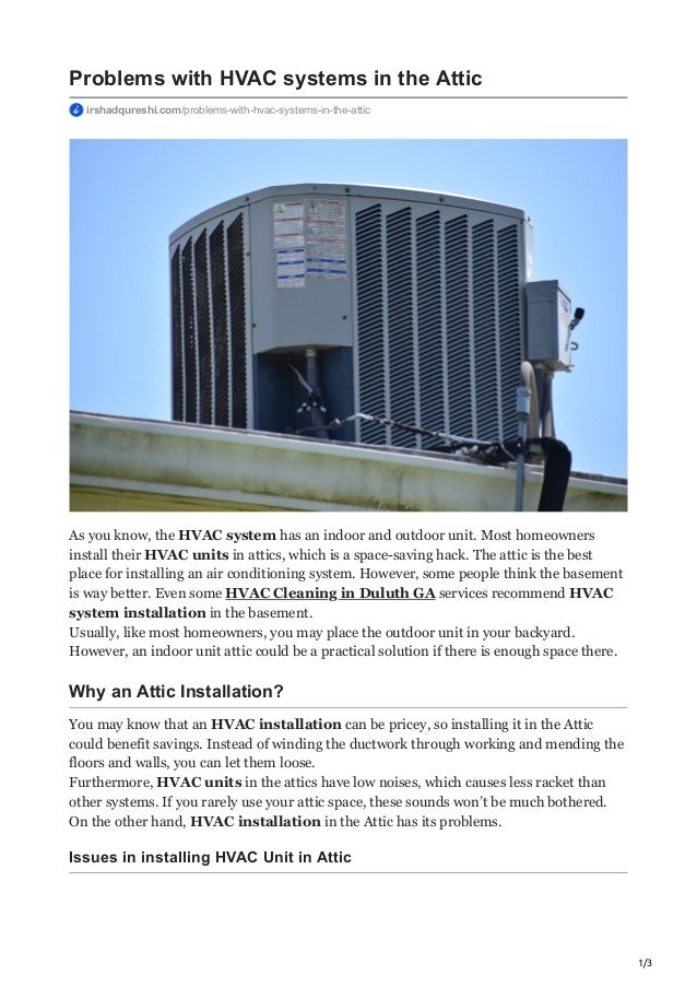 Problems with hvac systems in the attic