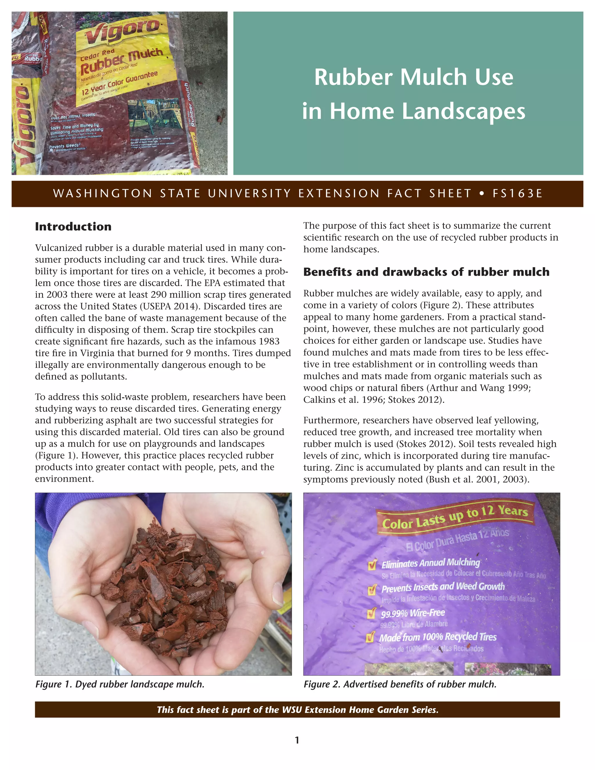 Toxicity of rubber mulch Washington State University PDF