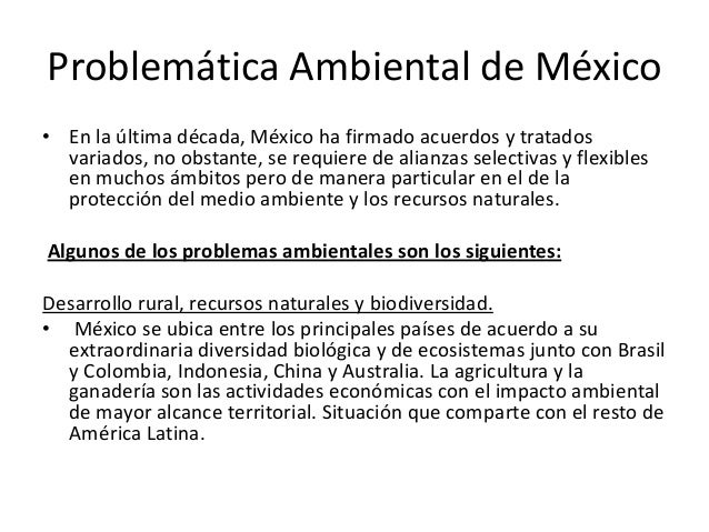Problemática ambiental en méxico