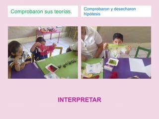 INTERPRETARComprobaron sus teorías.Comprobaron y desecharon hipótesis
