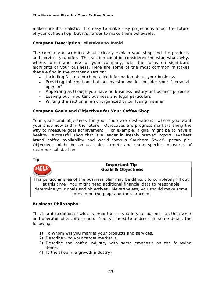 Company description of business plan