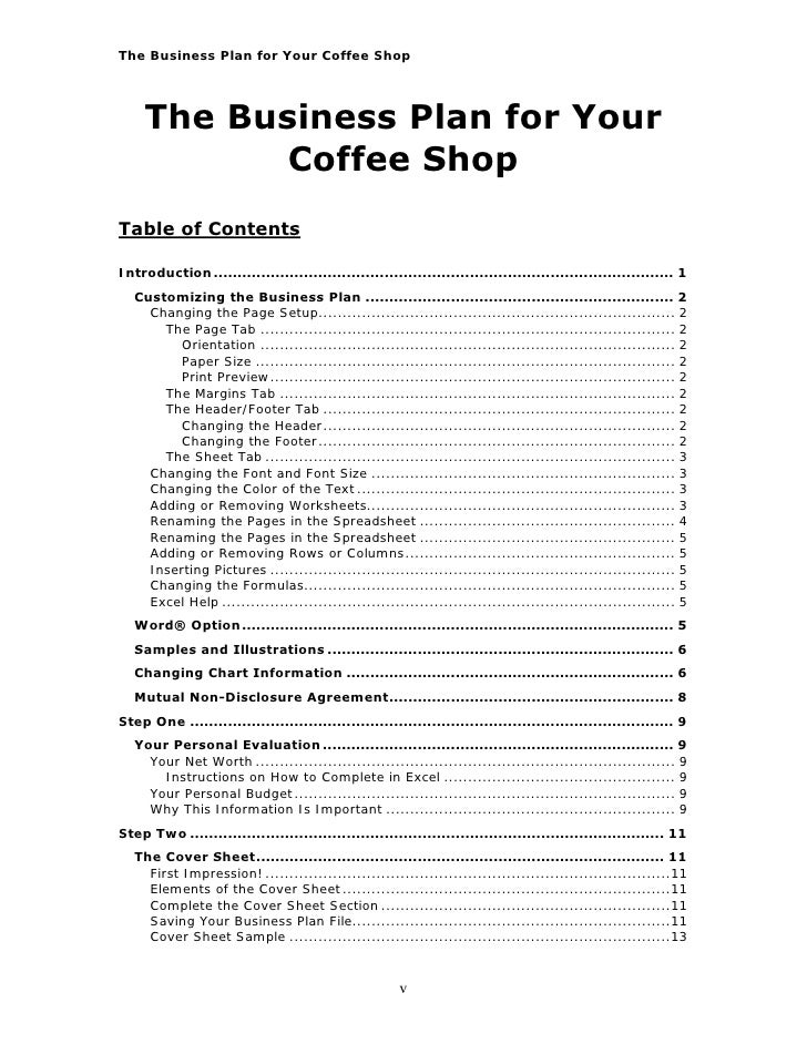 Pro Bp Coffee Shop Business Plan