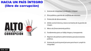 OCDE, 2017.
HACIA UN PAÍS ÍNTEGRO
(libre de corrupción)
 