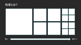 粒度とは？
粗い 細かい
 