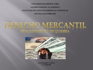 UNIVERSIDAD FERMIN TORO
VICERECTORADO ACADÉMICO
FACULTAD DE CIENCIAS JURIDICAS Y POLÍTICAS
ESCUELA DE DERECHO
LUIS DIARIO NAVEA
CI. 12.020.898
 