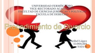 UNIVERSIDAD FERMÍN TORO
VICE-RECTORADO ACADÉMICO
FACULTAD DE CIENCIAS JURÍDICAS Y POLÍTICAS
ESCUELA DE DERECHO
Maribel López
15.004.334
SAIA-B
 