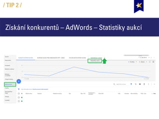 Získání konkurentů – AdWords – Statistiky aukcí
/ TIP 2 /
 