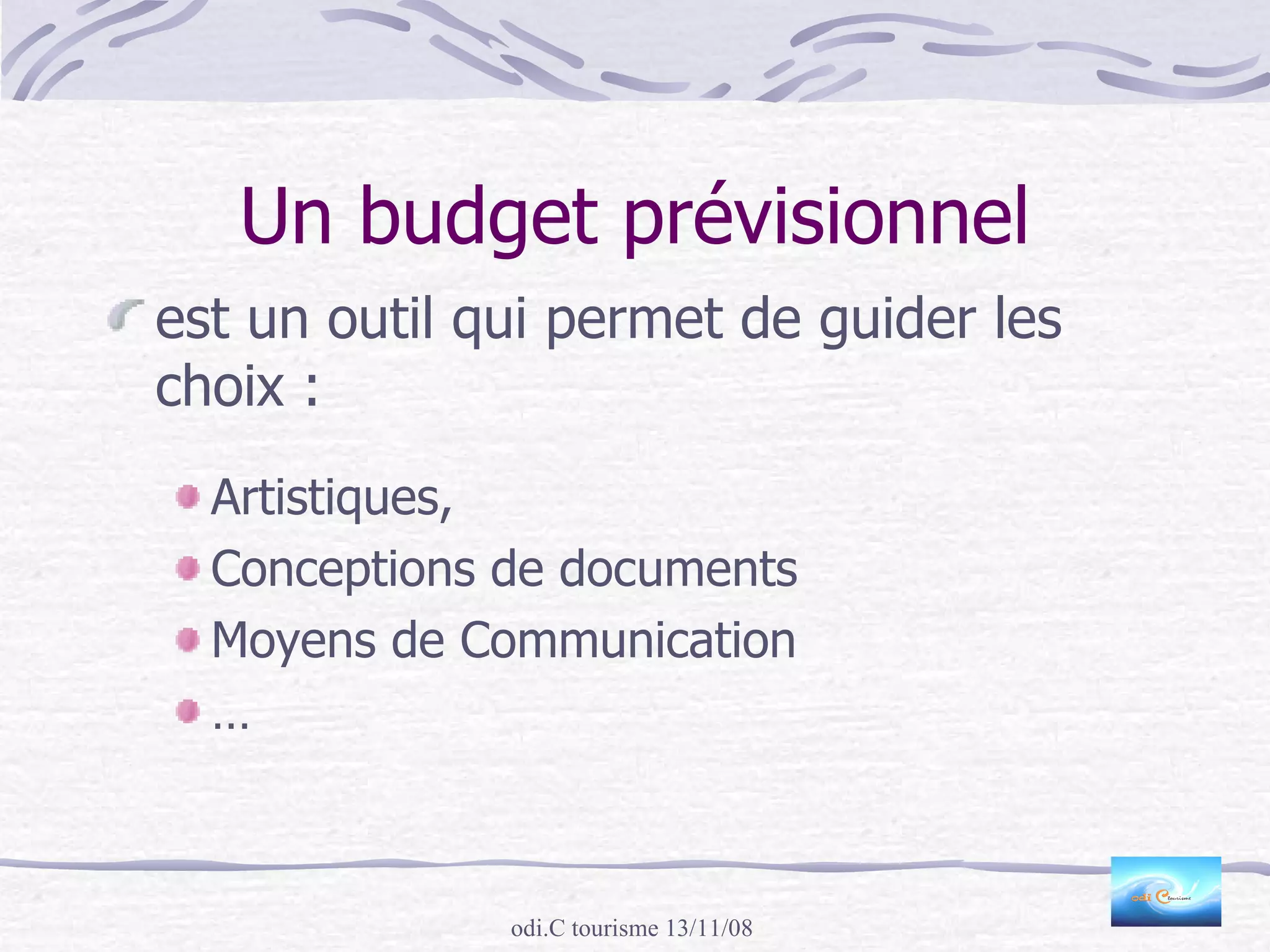 ProcéDer à Un Montage BudgéTaire 13 Novembre 2008