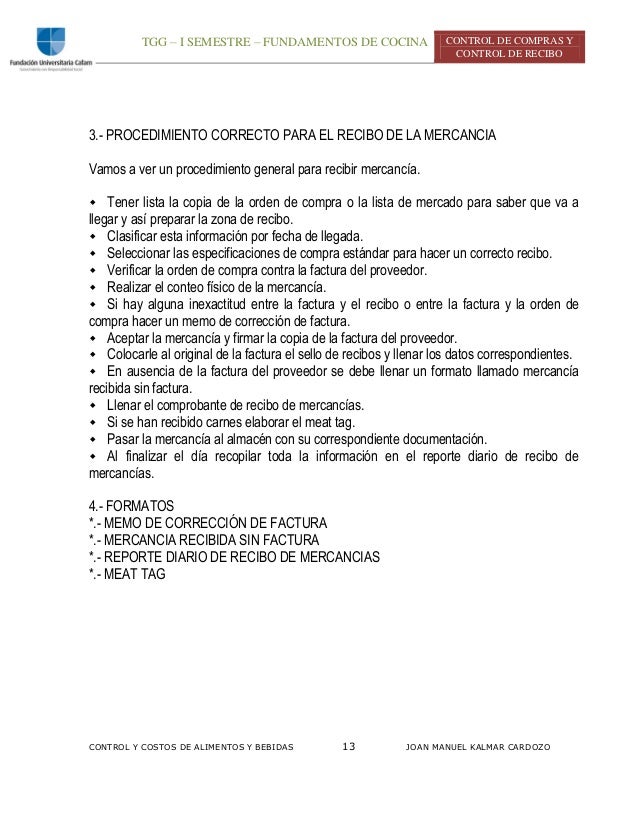 procedimeinto de compras y
