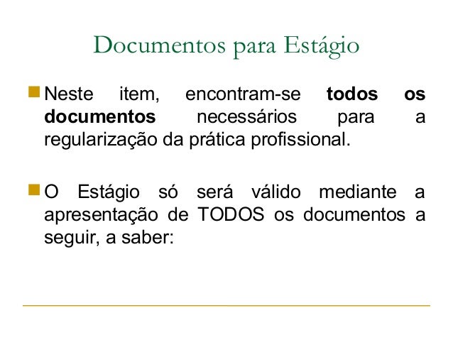 Procedimentos para estágio EAD