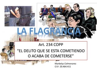 Art. 234 COPP
“EL DELITO QUE SE ESTA COMETIENDO
O ACABA DE COMETERSE”
Marbelys Colmenarez
CI.V- 20.464.411
 