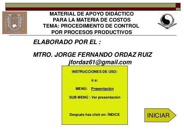 UNIDAD IV. PROCEDIMIENTO DE CONTROL POR PROCESOS