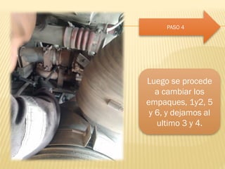 PASO 4
Luego se procede
a cambiar los
empaques, 1y2, 5
y 6, y dejamos al
ultimo 3 y 4.
 