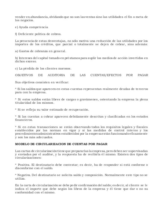 Procedimiento de la circularizacion