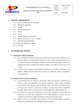 PROCEDIMIENTO DE TRABAJO INSTALACION DE VENTANA ALUMINIO Y PVC.pdf